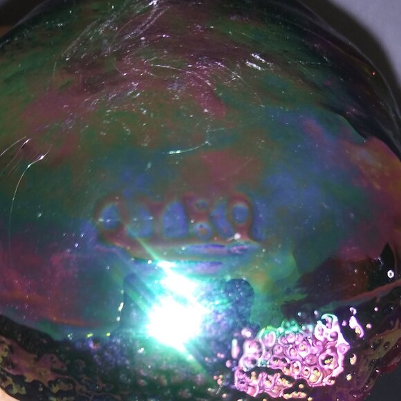 Santa Purple Iridescent Glass 5 Inch Head Hanging Ornament Christmas Decor - Picture 5 of 9